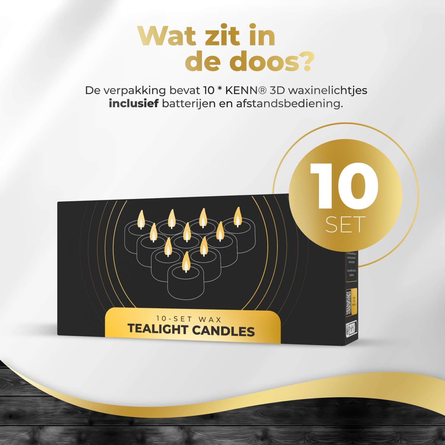 KENN® LED Waxinelichtjes – Set van 10 – Taupe