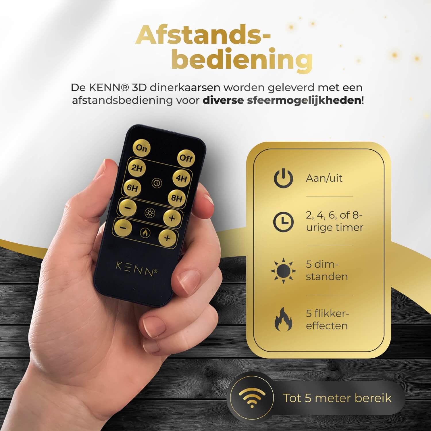 KENN® LED Dinerkaarsen Klein – Set van 2 – Ivoor