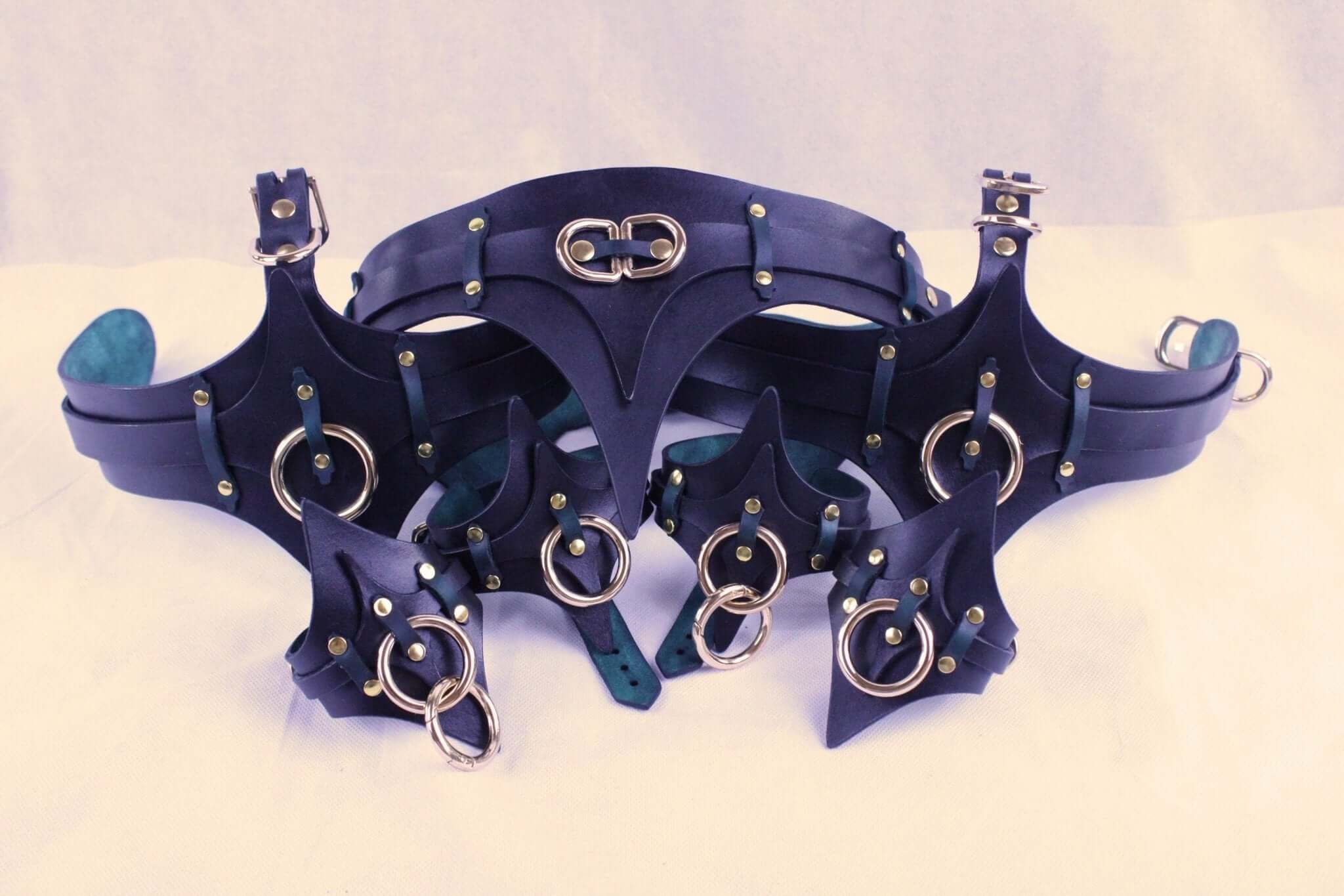 Bondage Gear Leather Thigh Harness  Cuffs Set for BDSM Play