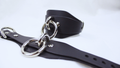 Wide Black Leather Wrist Restraints Submissive Bondage Cuffs