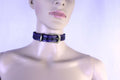 Day Collar Purple Leather Submissive Collar  Discreet BDSM Choker