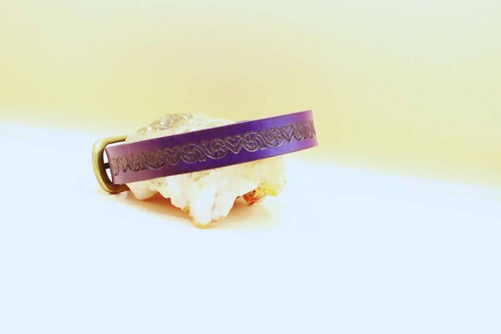 Day Collar Purple Leather Submissive Collar  Discreet BDSM Choker