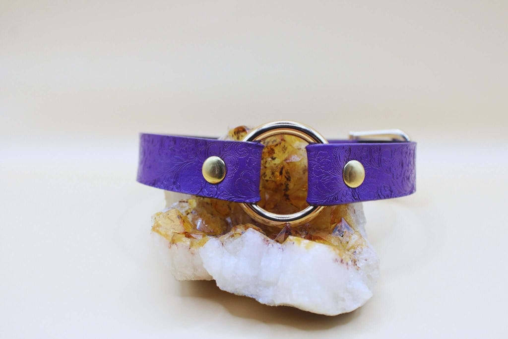 Submissive Collar Purple O-Ring | Choker Collar | Submissive Jewelry