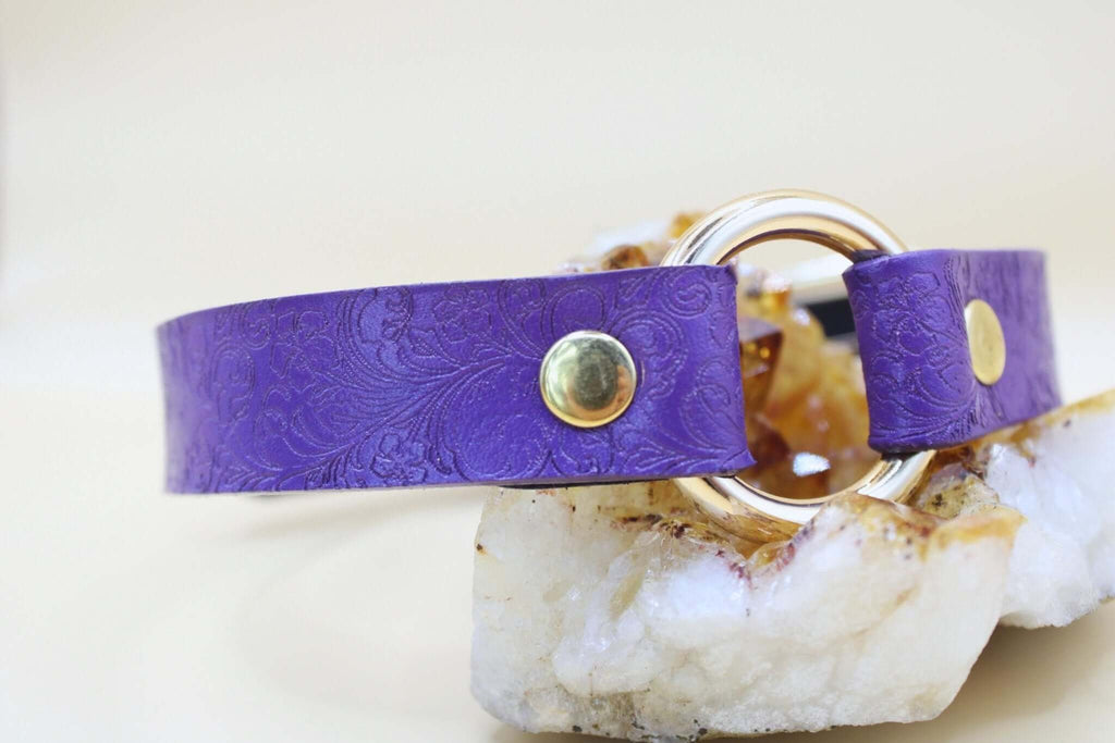 Submissive Collar Purple O-Ring | Choker Collar | Submissive Jewelry