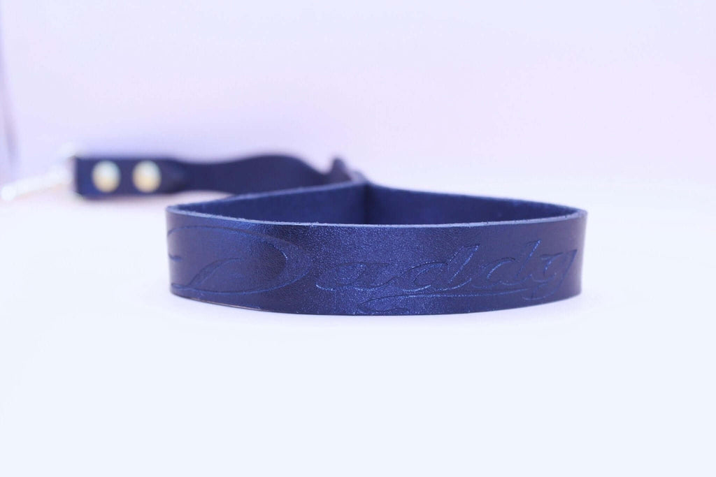 BDSM Leash Custom Daddy Leather Leash with Premium Grip - 40CM